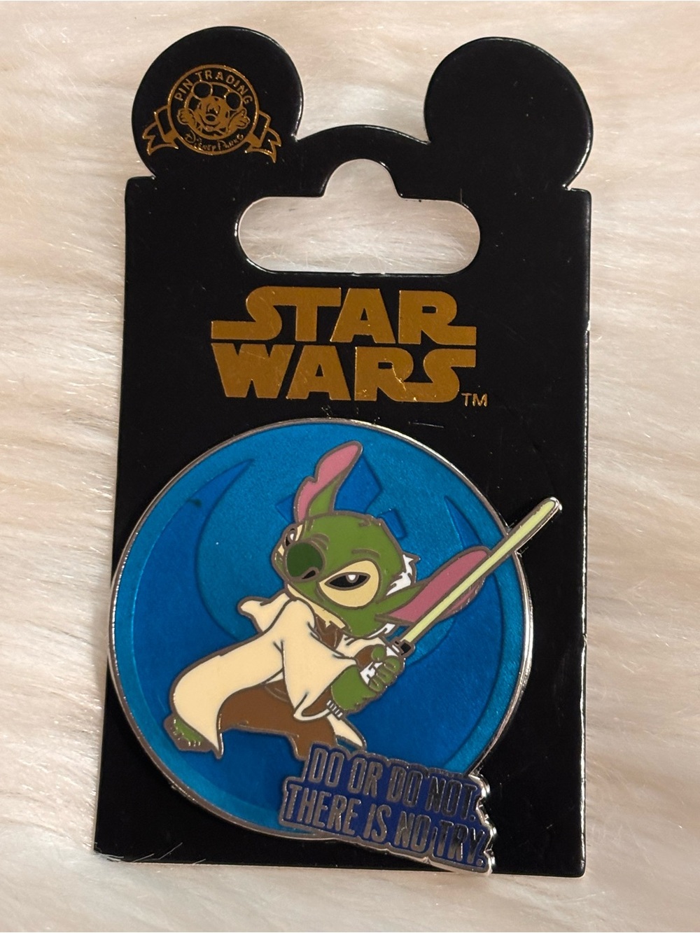 New Disney Star Wars PIN Stitch as Yoda “Do or Do Not There is No Try”